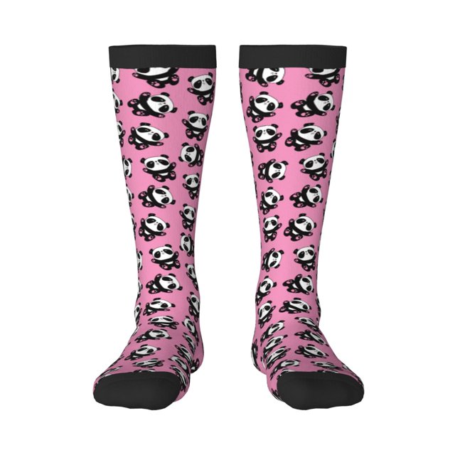 Gaeub Chaussettes Design Imprimé Panda Mignon Chaussettes Hautes Extensibles pour Hommes Femmes Adolescents, Chaussettes de Softball Soccer pour Randonnée, Sport