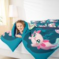 thumbnail image 4 of Feelyou Girly Pink Axolotl Full Size Comforter Sets, Cartoon Ocean Coral Bedding Comforter Set, Kawaii Sealife Animal Reversible Bedding Sets, Microfiber Bedroom Decor, 3pcs, 4 of 8