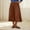 c01Brown, variant on JGGSPWM Women's Summer Solid Color Casual Skirt Elastic Waist A Line Midi Skirts Swing Long Skirt with Pockets Brown L