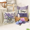 thumbnail image 6 of Lavender Flower Decorative Throw Pillow Covers 18x18 Set of 4, Spring Time Vibes Purple Floral Mason Jar Outdoor Pillowcase, Hope Spring Eternal Bloom Gather Stripes Cushion Case Home Decor, 6 of 6