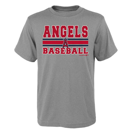 MLB Los Angeles ANGELS TEE Short Sleeve Boys OPP 90% Cotton 10% Polyester Gray Team Tee
