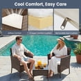 thumbnail image 5 of CONCETTA 3-Piece Patio Furniture Set, Wicker Outdoor PE Rattan Furniture with Coffee Table & Washable Cushion, Compact Bistro Conversation Seating for Balcony, Garden, Poolside, Porch - Brown, 5 of 8