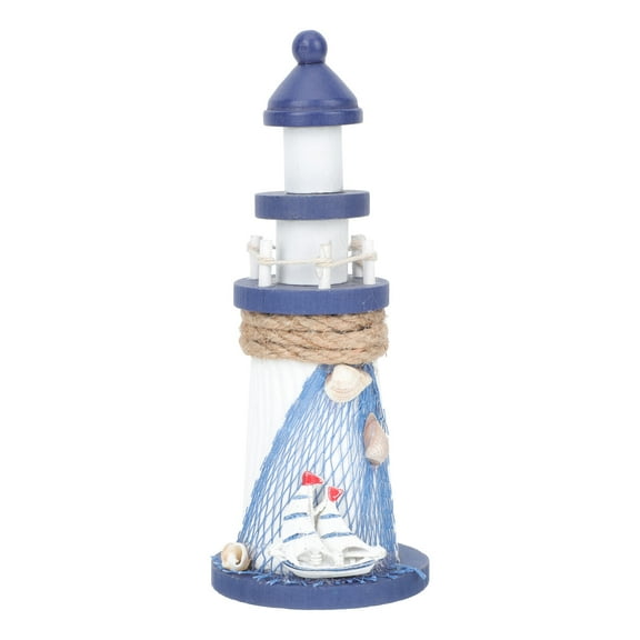 Raindrops Wood Lighthouse for Home Assorted Color 1Pcs 7.47x2.95x2.95in
