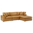thumbnail image 2 of Modway Commix 4-Piece Down Filled Overstuffed Vegan Leather Sectional Sofa in Tan, 2 of 10