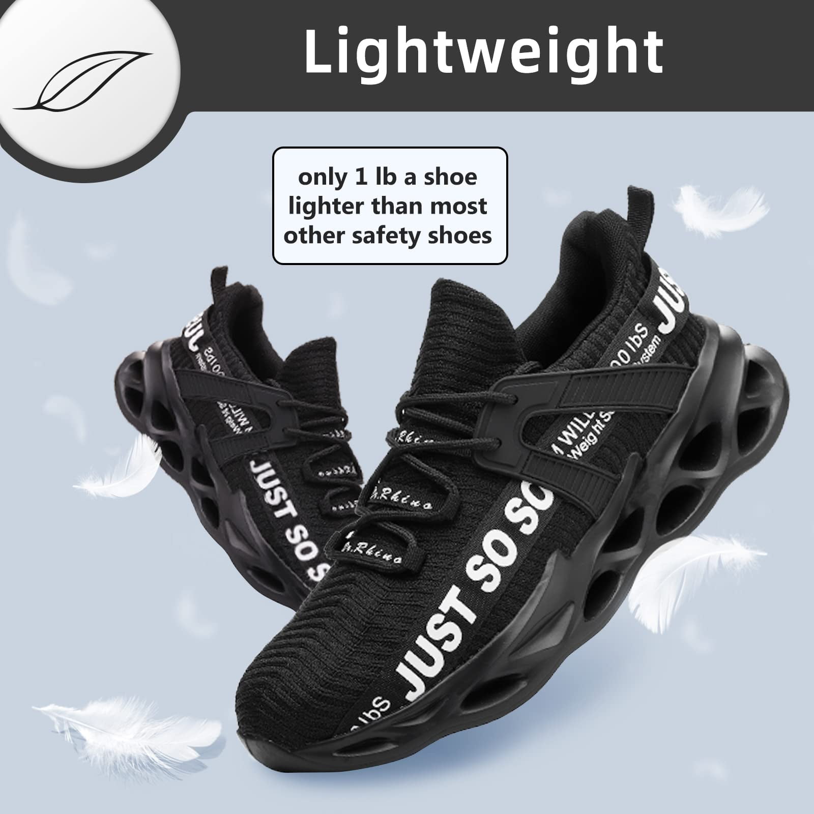 Furuian Steel Toe Shoes for Women Men Lightweight Safety Shoes