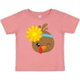 thumbnail image 3 of Inktastic Thanksgiving Turkey, Turkey With Sunflower Boys or Girls Baby T-Shirt, 3 of 5