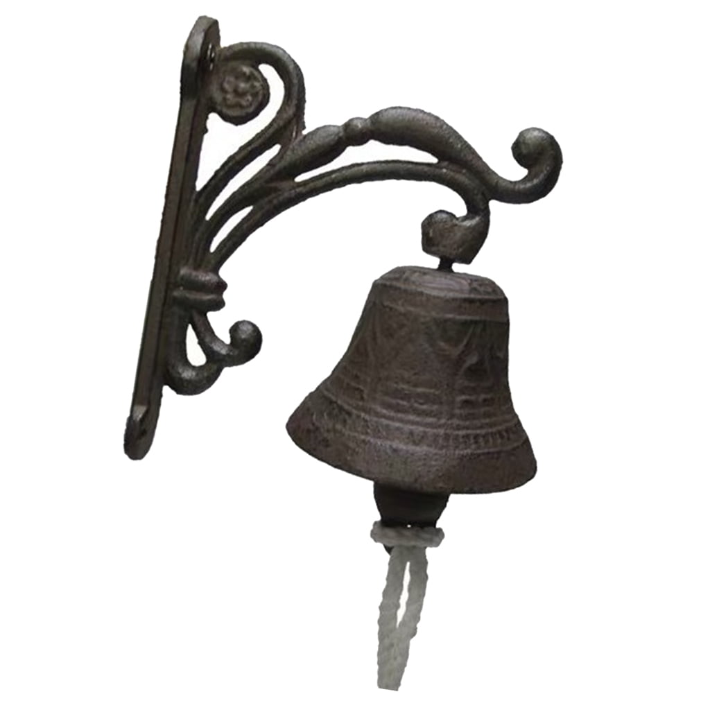 Cast Iron Wall Bell Garden Bell Gocke Door Knocker Vintage Cast Iron Bells Dinner Bells Rattle Decorations - 3, as described 3