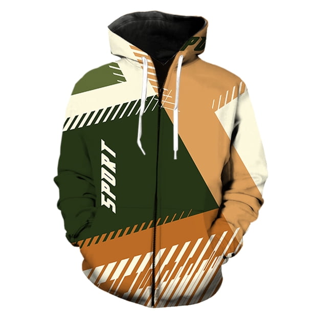 Traje de carreras con cremallera para hombre, sudadera con capucha, divertida, de moda, de gran tamaño, unisex, con estampado 3D, primavera, chaquetas con capucha, tops, gran oferta 2024, Harajuku