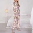 thumbnail image 3 of Fotbe Lilies Flowers Pattern Long Sleeve Pajama Set for Women,Sleepwear Set,2-piece Loungewear Set,Soft PJs Comfy Nightwear with Pockets -Medium, 3 of 7