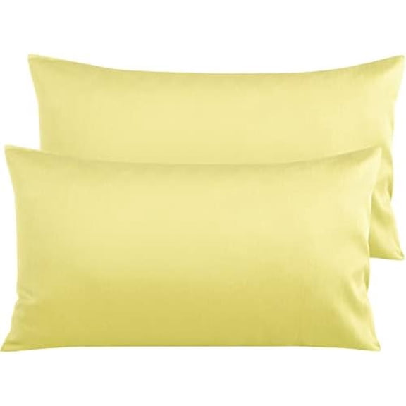 Egyptian Cotton King Pillowcases - Set of 2, 500 Thread Count Cotton Pillowcases - Soft and Breathable Envelope Closure Pillow Cases - 20x36 Pillow Covers for Bed, Mustard Yellow