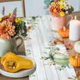 thumbnail image 4 of ERUNPONLY Thanksgiving Fall Table Runner - 48 Inch Long Autumn Eucalyptus Sage Green Pumpkin Cotton and Linen Blended Dress Scarves Farmhouse Table Runner for Kitchen Dining, Coffee Table, 13" x 48", 4 of 8