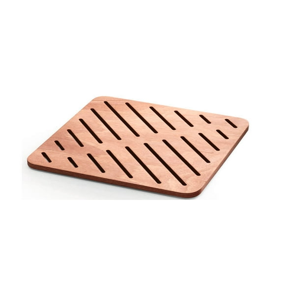 Ws Bath Collections Atlantica 7228.08 Atlantica 29" Rectangular Wood Shower Mat - Okume