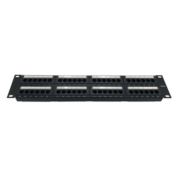 CNAweb 48 Port Cat6 2U Rackmount 110 RJ45 Network Patch Panel 568A 568B