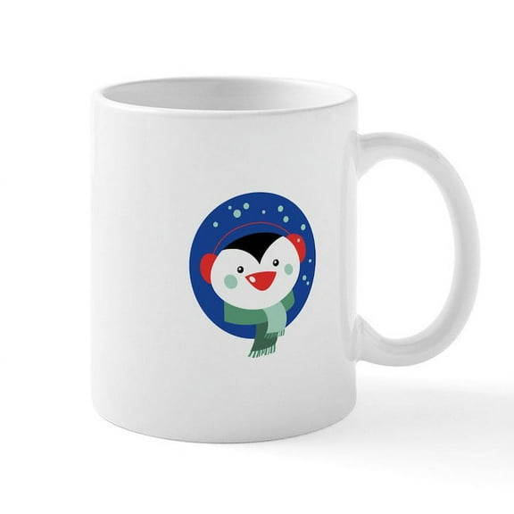 CafePress - Christmas Penguin Holiday Animal Mugs - 11 oz Ceramic Mug - Novelty Coffee Tea Cup