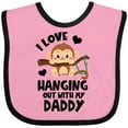 thumbnail image 3 of Inktastic Monkey I Love Hanging out with My Daddy Boys or Girls Baby Bib, 3 of 4