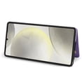 thumbnail image 3 of Wallet Cover for Samsung Galaxy S24 Ultra, with Wrist Strap Card Holder Magnetic Snap Back PU Leather Credit Card Slots Stand Classic Phone Case Cover for Samsung Galaxy S24 Ultra, Purple, 3 of 9