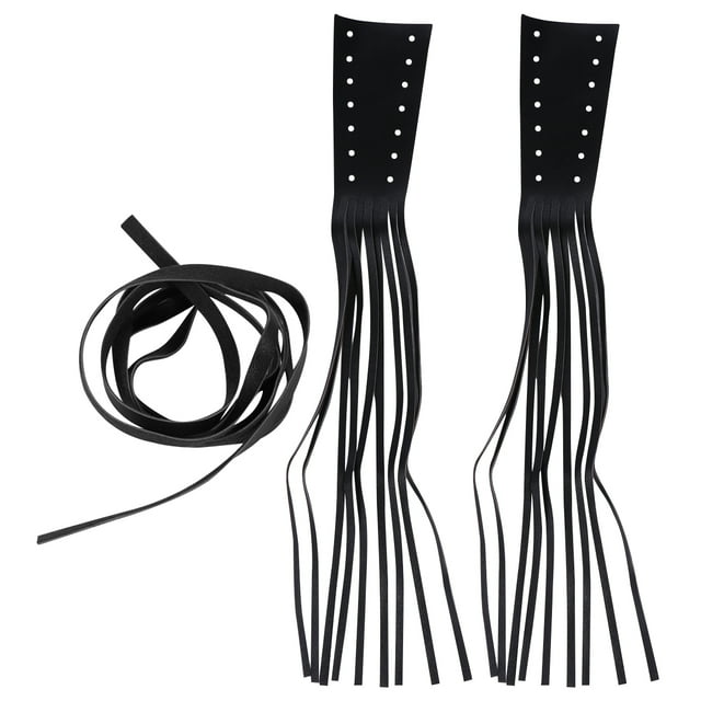 1 Pair Motorcycle Handlebar Grips Tassel Faux Leather Brake Lever Cover Fringe