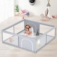 thumbnail image 1 of Baby Playpen XVISHX, extra grande, 200 x 200 cm, para interiores y exteriores, gris, 1 of 7