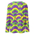 thumbnail image 4 of Oplxuo Mardi Gras Shirt Women Sequin Bling Glitter Carnival Outfits Long Sleeve Cute Tops Round Neck Trendy Mask Print Blouses, 4 of 4