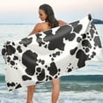 thumbnail image 6 of Coolnut Cow Beach Towel, Sand Free Super Absorbent Oversized Travel Towel with Mesh Bag for Beach,Camping, Swimming, Holiday, 31"x 71", 6 of 6