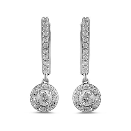 Brilliance Fine Jewelry Sterling Silver 1/2ct Lab Grown Diamond Drop Earrings