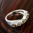thumbnail image 4 of Mooneye Five Stone 5x3MM Oval Shape Smoky Quartz 925 Sterling Silver Bypass Women Wedding Ring, 4 of 5