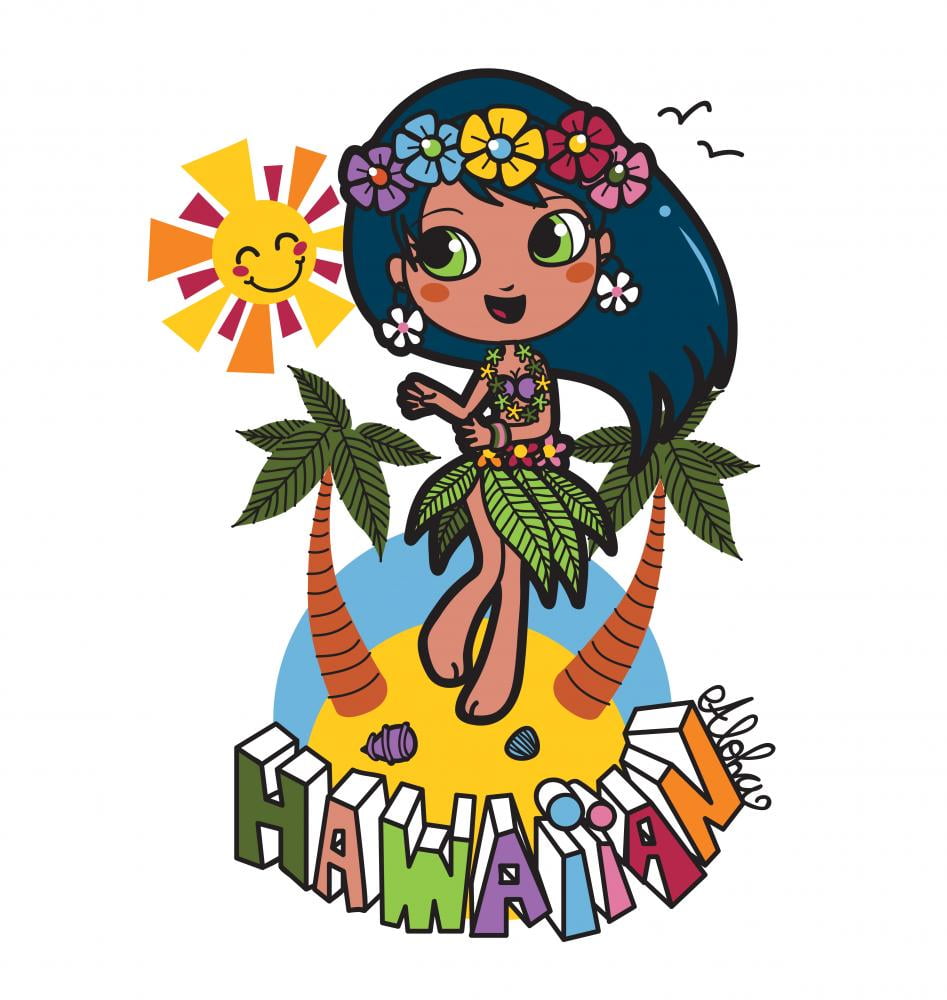 Hawaiian Aloha Girl Enjoy Wall Decal by Wallmonkeys Peel and Stick