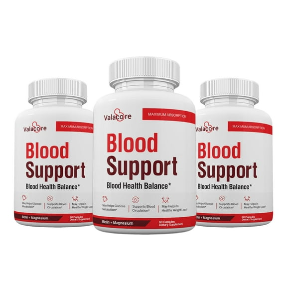 (3 Pack) Valacore Blood Support Capsules, Blood Stabilizer Premium Formula - 180 Count