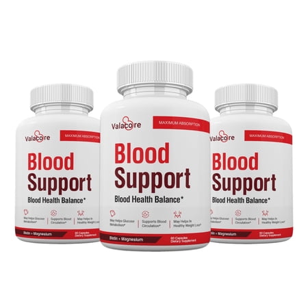 (3 Pack) Valacore Blood Support Capsules, Blood Stabilizer Premium Formula - 180 Count