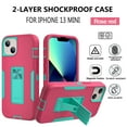thumbnail image 2 of Xhy iPhone 13 Mini Case with Stand, 2x Privacy Screen Protector + 1x Camera Lens Protector, Military Grade Case with Magnetic Car Mount, 5.4 inch Cover for Men Women, Rose red & Green, 2 of 6