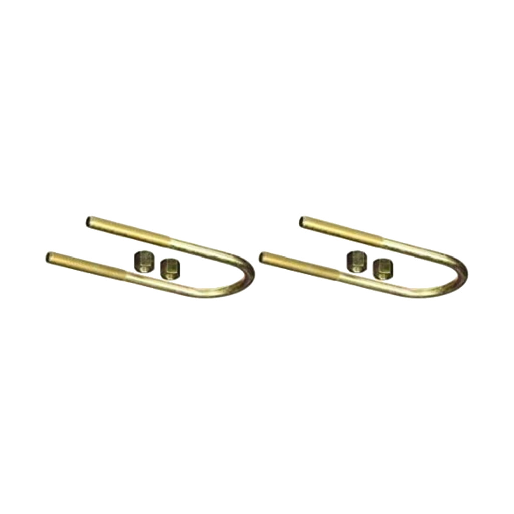 KarParts360 Threaded U-Bolts | Steel Material | Yellow Zinc Finish | Round U-Bolt | Hex Head Drive | Fine Thread | 1/2 Inches Thread Diameter | 2 pieces