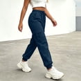 thumbnail image 4 of WIZUTIZ Women's Tapered Ankle Pants Elastic Waist Drawstring Side Pockets Full Length Casual Jogger Trousers Lightweight Stretchy Soft Comfy, 4 of 6