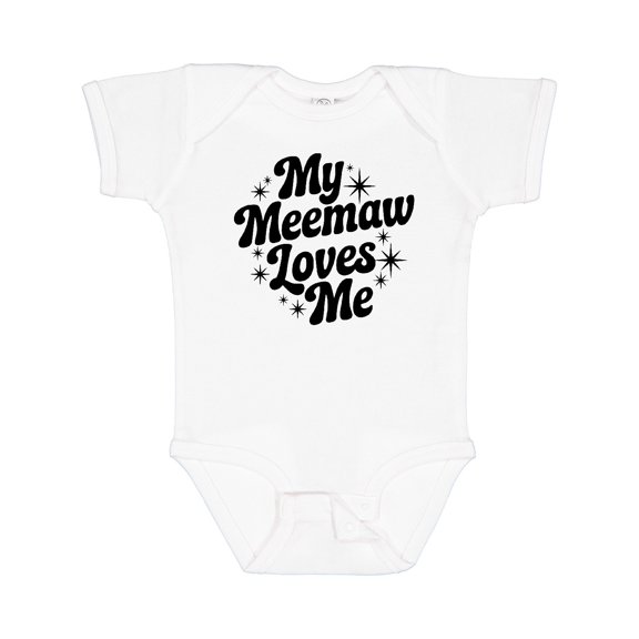 Inktastic My Meemaw Loves Me Grandchild Quote Boys or Girls Baby Bodysuit