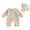 Apricot, variant on Cjfdfy Newborn Baby Girl Fall Outfit Collar Long Sleeve Solid Color Romper And Cotton Hat Infant Cute Fall Winter Outfits Baby Coming Home Outfit 0-12 Months