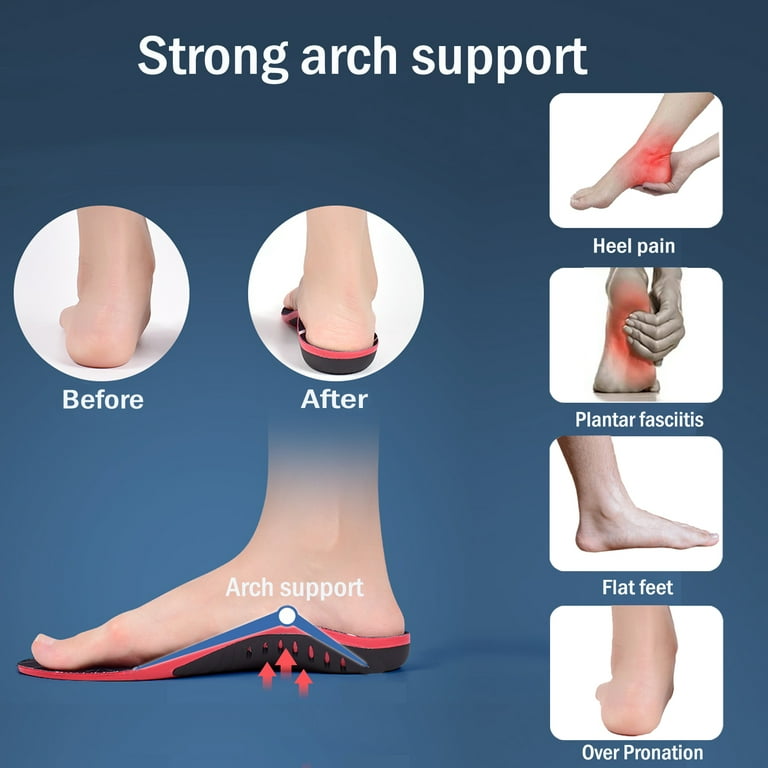 GENFFY Plantar Fasciitis High Arch Support Insoles for Men and