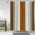 thumbnail image 2 of Shower Curtain Brown Stripe Shower Curtains for Bathroom Decor Boho Style Shower Curtain Sets with Hooks Waterproof Fabric Bath Curtain Small Stall 36" X 72", 2 of 6