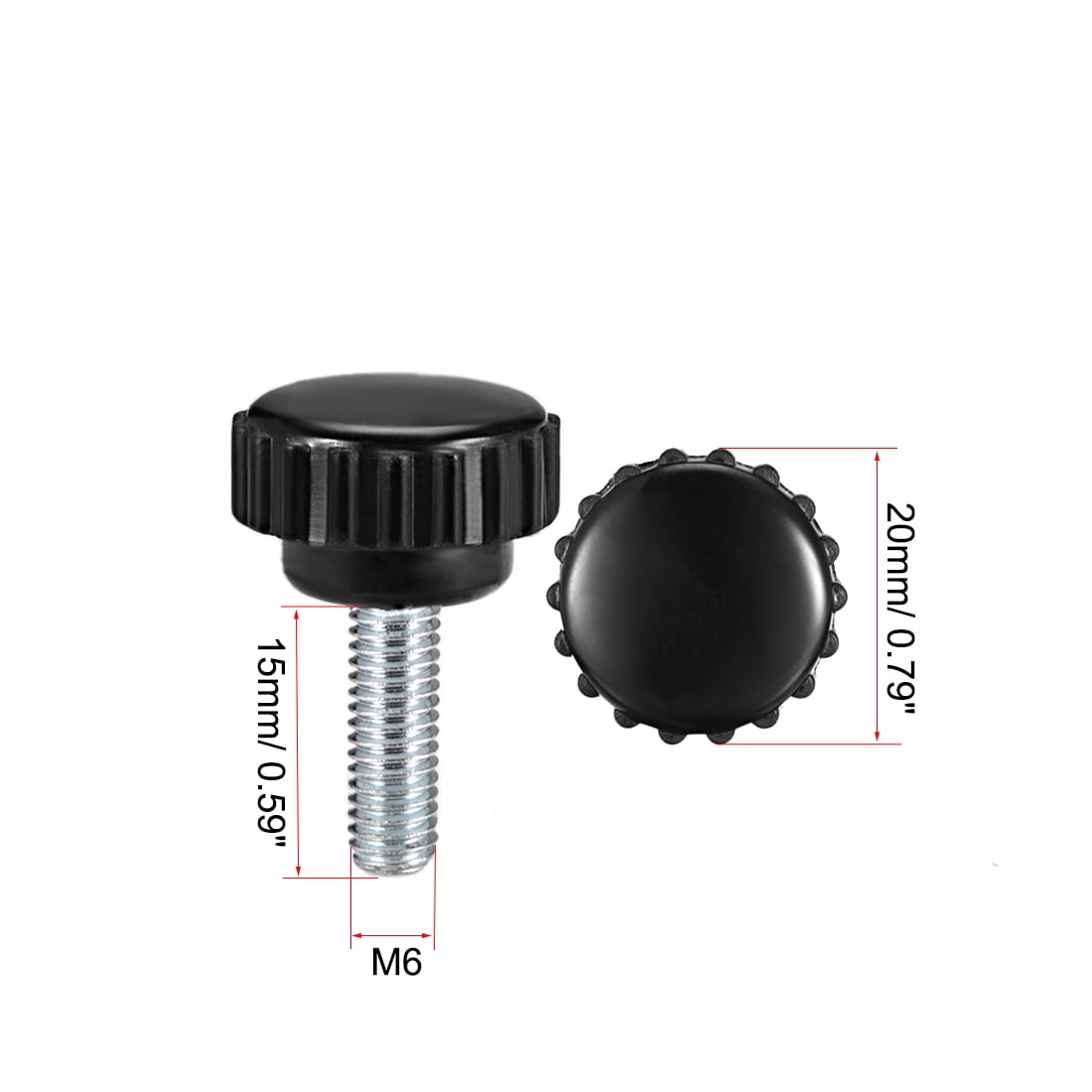 Unique Bargains Knurled Clamping Knobs Male Thread Thumb Screw M6 x 15mm