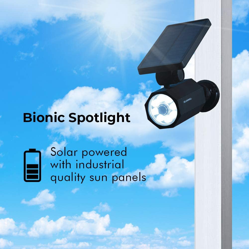 Bionic Spotlight Solar Spot 25 Feet Motion Sensor Sun Panels Waterproof 