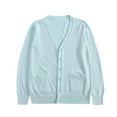 thumbnail image 3 of Women's Knitted Hooded Cardigan Sweater Jacket Long Sleeve Button Up Double Pocket Casual Loose Fit Warm Outwear Fall Winter Fashion Gift | CSEONE,Light Blue L, 3 of 7