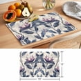 thumbnail image 6 of Spring Flower Placemats Set of 2, Watercolor Purple Pink Floral Black Leaf Linen Texture Non-Slip Place Mats Washable Table Mats for Kitchen Dining Table Decorations Indoor/Outdoor, 6 of 9