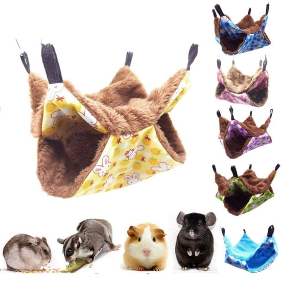 Cheers.US Hamster Double Sided Cage Hammock Pet Sleeping Bag House Hanging Bed for Small Animal Guinea Pig Rat Hedgehog