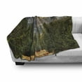 thumbnail image 3 of Yosemite Soft Flannel Fleece Blanket, Yosemite Falls Evergreen Forest Fall Season Scenery Yosemite National Park Print, Cozy Plush for Indoor and Outdoor Use, 70" x 90", Green Grey, by Ambesonne, 3 of 6