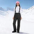 thumbnail image 6 of dgysar Women's Essential Insulated Ski Bibs, Water Resistant Snow Pants for Skiing & Snowboarding Black M, 6 of 6