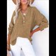 thumbnail image 4 of Blusas Casuales de Larga con Cuello en V y Botones para Mujer, Blusas Lisas de Gran Tamaño. Amarillo Terroso L, 4 of 7