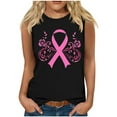 thumbnail image 2 of jicehd Breast Cancer Vest Womens Tank Tops Sleeveless T-Shirts Casual Bowknot Print Solid Color Shirts Retro Round Neck Vest, 2 of 5