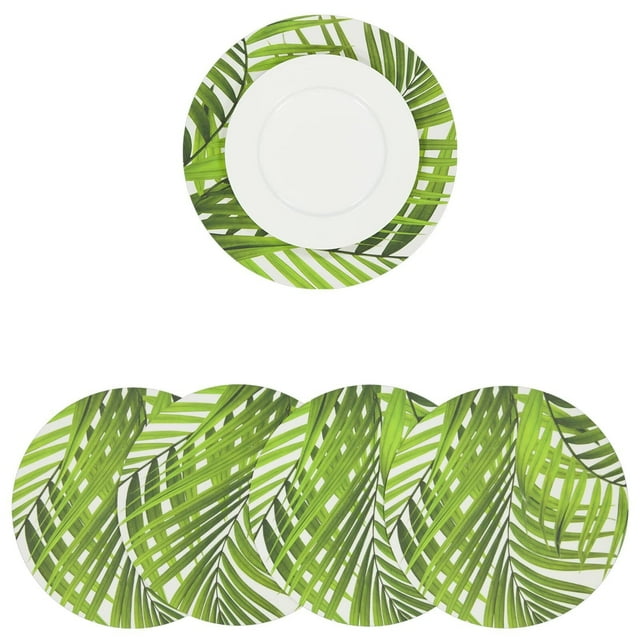 Manteles Individuales para Mesa, 4 Piezas Tapete Redondo de Plastificado Rigido, Resistente Anti Manchas e Impermeable, Medida 39cm Diam