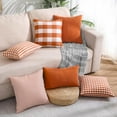 thumbnail image 3 of Burnt Orange Fall Buffalo Plaid Throw Pillow Covers 18x18 Set of 2 Checkered Throw Pillow Outdoor Fall Front Porch Decor for House and Yard, 3 of 6