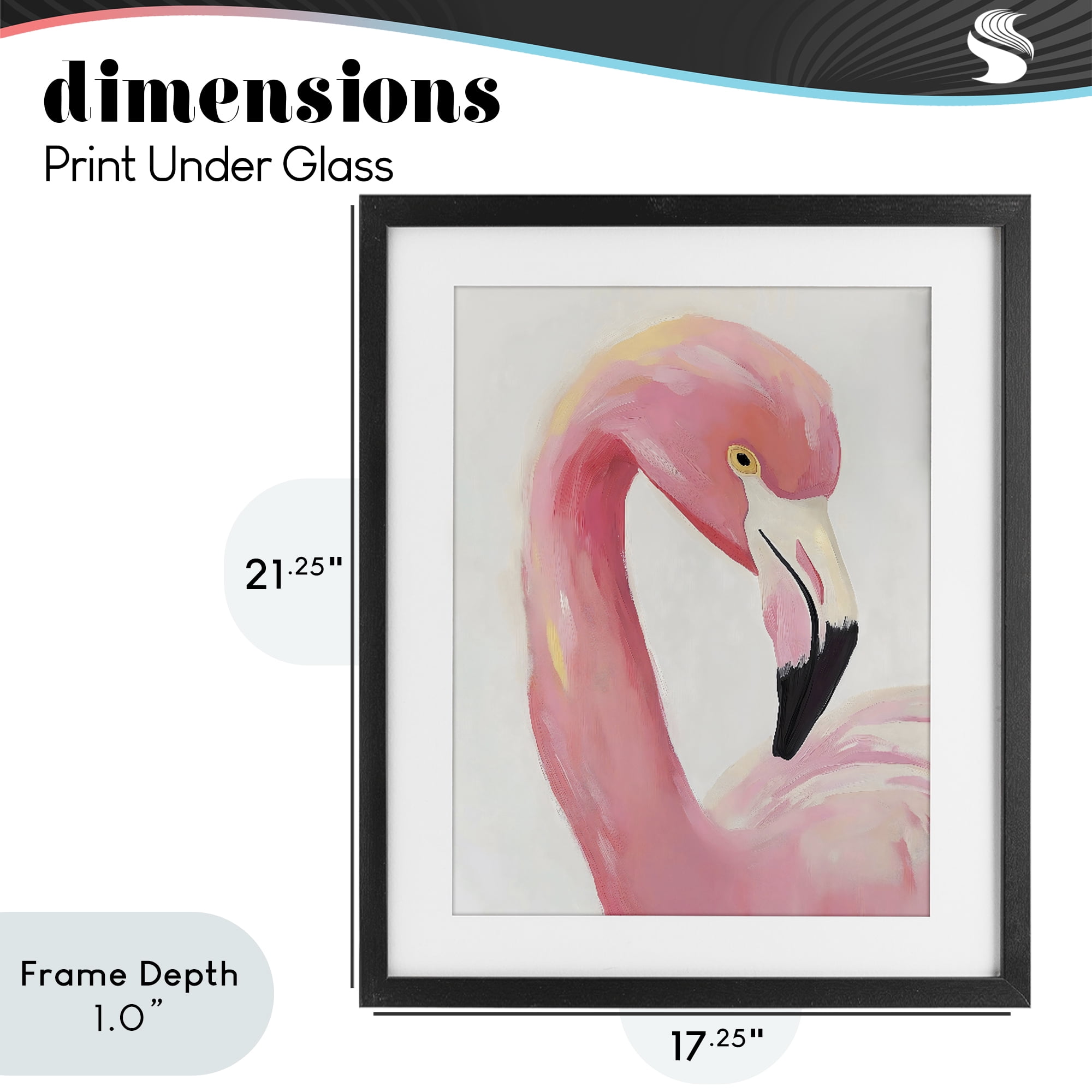 Stupell Industries Serene Pink Flamingo Portrait Black Framed Print Under Glass, design by The Prints Vibe