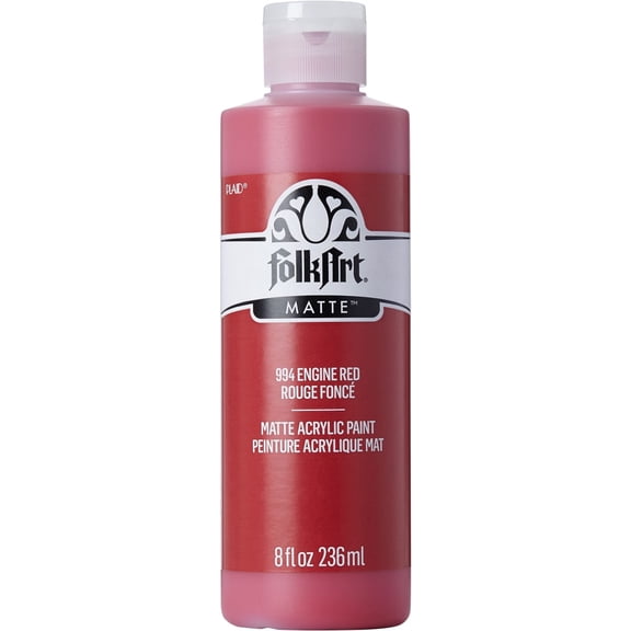 FolkArt Acrylic Craft Paint, Matte Finish, Engine Red, 8 fl oz