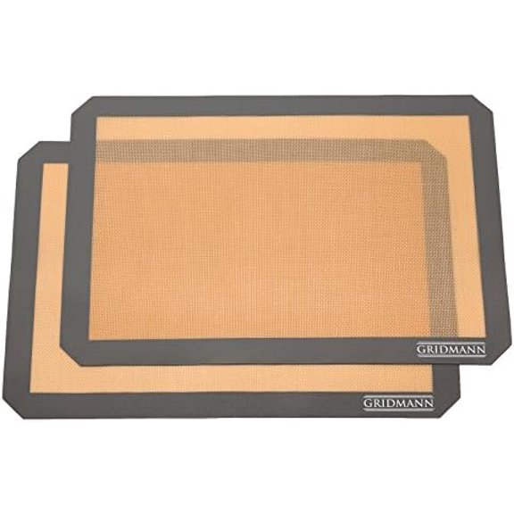 Pro Silicone Baking Mat - Set of 2 Non-Stick Half Sheet (16-1/2" x 11-5/8") Food Safe Tray Pan Liners